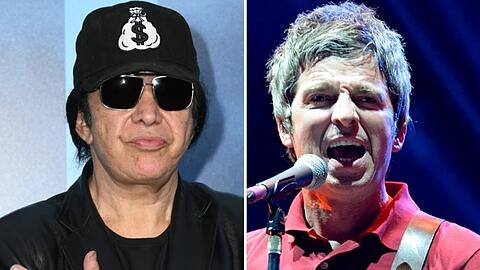 Gene Simmons (l.) von Kiss hat in einem Interview über die hohen Ticketpreise für die Oasis-Reuniontour (hier Noel Gallagher) gesprochen.