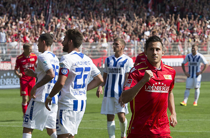 Steven Skrzybski (Foto) bildet gemeinsam mit Collin Quaner und Adrian Nikci das gefährliche Sturm-Trio von Union Berlin.