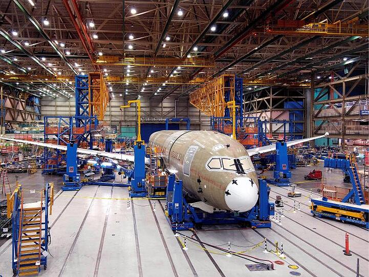 Boeing-Produktion in Everett: Der Luftfahrt- und Rüstungskonzern kann seinen Vorsprung gegenüber Airbus nur noch knapp verteidigen.
