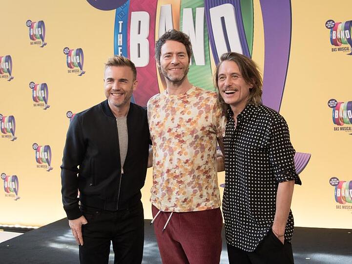 Take That stellen das Musical "The Band" in Berlin vor.