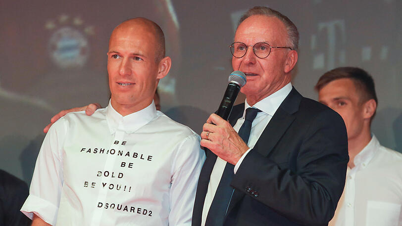 Arjen Robben (l.) und Karl-Heinz Rummenigge.