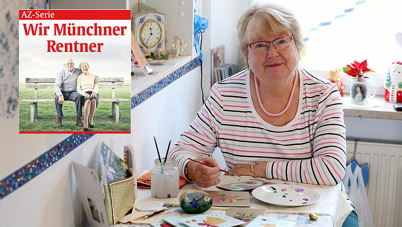 Die Münchner Rentnerin Helga Ring (73) lebt mit 930 Euro Rente. Hier malt sie Weihnachtskarten in ihrer Küche. Die Münchner Rentnerin Helga Ring (73) lebt mit 930 Euro Rente. Hier malt sie Weihnachtskarten in ihrer Küche.