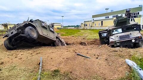 In Belgorod sind am 23. Mai nach Kämpfen beschädigte gepanzerte Militärfahrzeuge zu sehen.