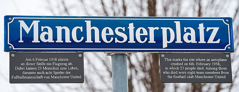 Der Ort des Unglücks von München heißt seit 2004: Manchesterplatz.