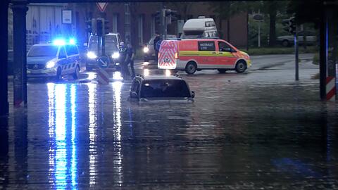 Auch in Rheine regnete es kr&auml;ftig.