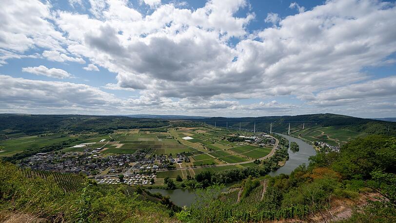 Blick auf die Mosel bei Ürzig. Die große Hitze bleibt in den kommenden Tagen aus. Blick auf die Mosel bei Ürzig. Die große Hitze bleibt in den kommenden Tagen aus.