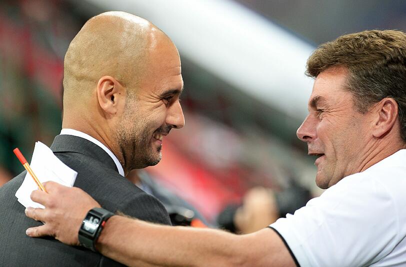 Trainer-Kollegen in der Bundesliga: Pep Guardiola (l.) und Dieter Hecking