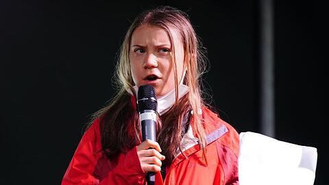 Die schwedische Klimaaktivistin Greta Thunberg während einer Demo am Rande des UN-Klimagipfels COP26.
