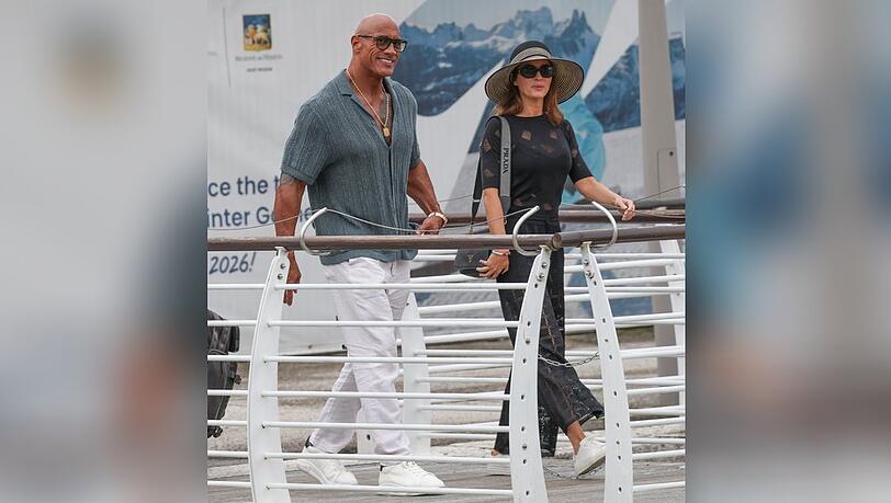 Dwayne "The Rock" Johnson und Emily Blunt in Venedig.