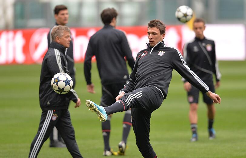 Training in Italien: Der FC Bayern im Juventus-Stadion.
