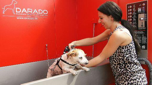 Das Wasch-Center bietet zum warmen Wasser noch vier natürliche Pflgeshampoos.