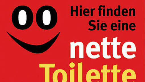 Mit diesem Schild zeigen Wirte in anderen Städten an: Nicht nur Gäste, sondern auch Passanten dürfen die Toiletten benutzen. Mit diesem Schild zeigen Wirte in anderen Städten an: Nicht nur Gäste, sondern auch Passanten dürfen die Toiletten benutzen.