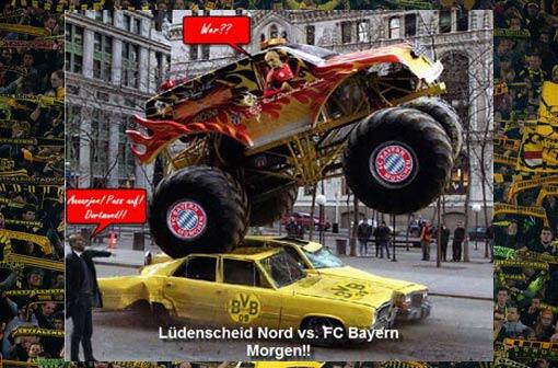 So sieht der Bayern-Fanclub "Red Dragons" London das Spiel des FC Bayern gegen Dortmund: Robben walzt alles platt!