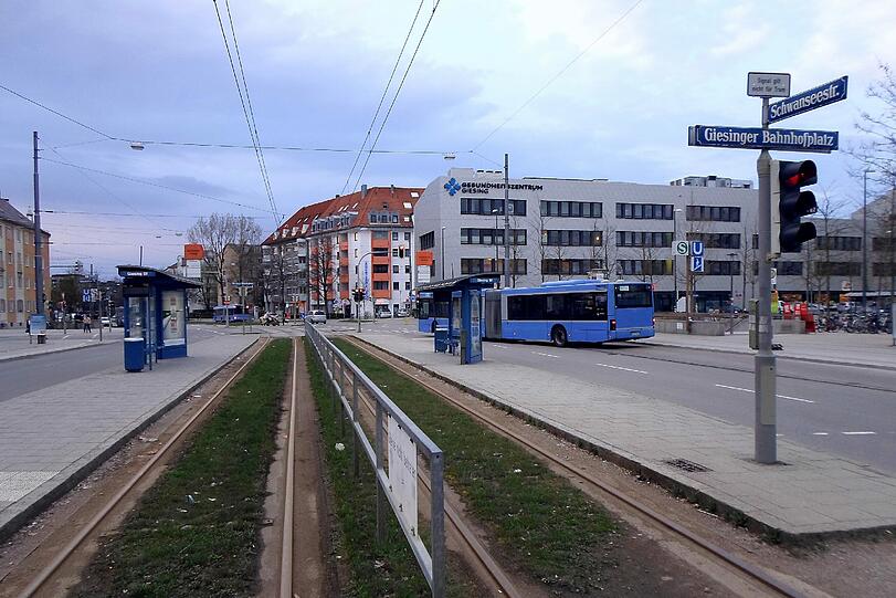Die Giesinger Tram-Haltestelle wurde wegen Bauarbeiten verlegt.