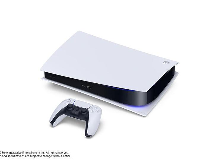Eine undatierte grafische Darstellung der neuen Playstation 5 von Sony.