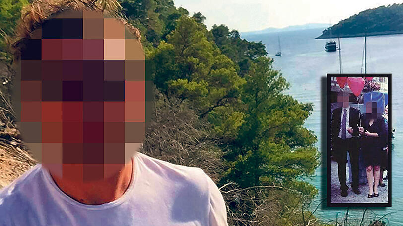 Konstantin V. (32) sitzt unter Mordverdacht in Untersuchungshaft. Er und seine Freundin Beatrice 2014 bei einer Hochzeit (kleines Foto).