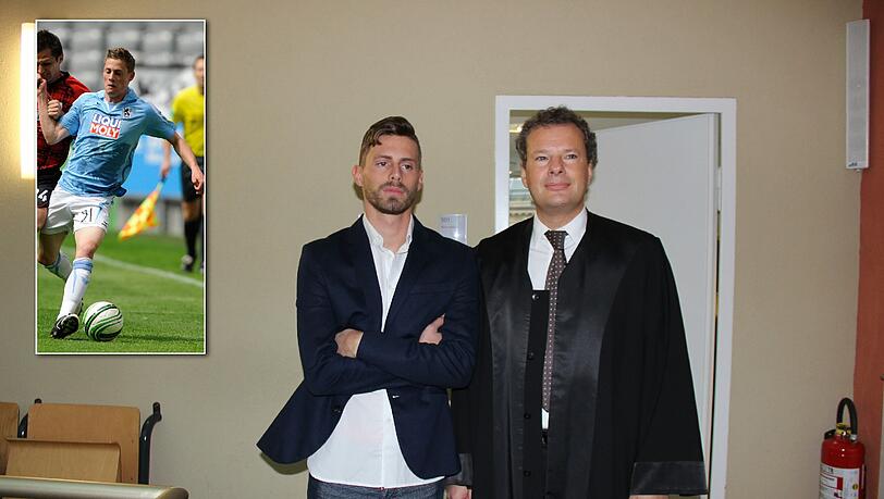 Vor dem Gerichtssaal: Sandro Kaiser (l.) mit Anwalt Harald Schauer. Kleines Bild: Der Ex-Fußballer 2010 im Trikot des TSV 1860 München. Vor dem Gerichtssaal: Sandro Kaiser (l.) mit Anwalt Harald Schauer. Kleines Bild: Der Ex-Fußballer 2010 im Trikot des TSV 1860 München.