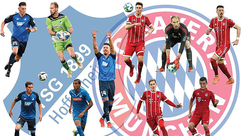 Erst bei Hoffenheim &ndash; dann der Wechsel zu Bayern: Niklas Süle, Sebastian Rudy, Tom Starke, Luiz Gustavo und Sandro Wagner (jeweils von links).