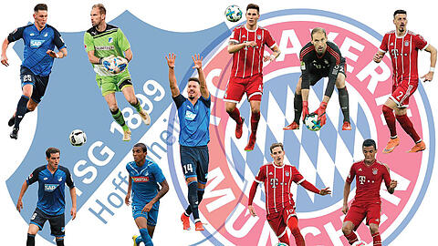Erst bei Hoffenheim &ndash; dann der Wechsel zu Bayern: Niklas Süle, Sebastian Rudy, Tom Starke, Luiz Gustavo und Sandro Wagner (jeweils von links).