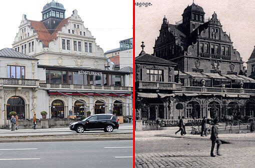 Das Künstlerhaus am Lenbachplatz ist gleich zu erkennen.