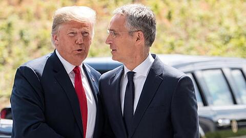 US-Präsident Donald Trump und Nato-Generalsekretär Jens Stoltenberg bei einem Treffen in Brüssel.