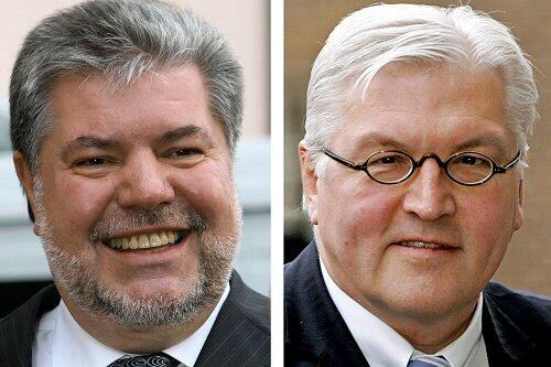 Frank-Walter Steinmeier (r.) vertritt den kranken Kurt Beck