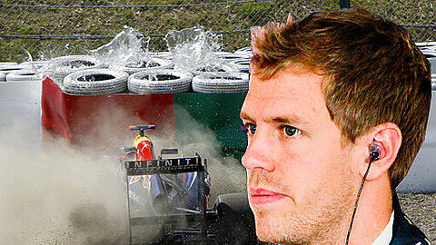 Auf seiner letzten Vormittagsrunde am Freitag in Suzuka kam Red-Bull-Star Vettel von der Piste ab und krachte in die Streckenbegrenzung.