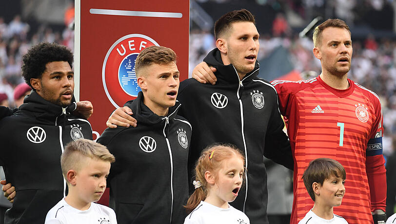 Bayern-Stars im DFB-Team: Serge Gnabry, Joshua Kimmich, Niklas Süle und Manuel Neuer (v.li.). Bayern-Stars im DFB-Team: Serge Gnabry, Joshua Kimmich, Niklas Süle und Manuel Neuer (v.li.).