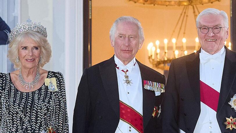 Herzogin Camilla, König Charles III. und Frank-Walter Steinmeier.