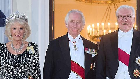 Herzogin Camilla, König Charles III. und Frank-Walter Steinmeier.