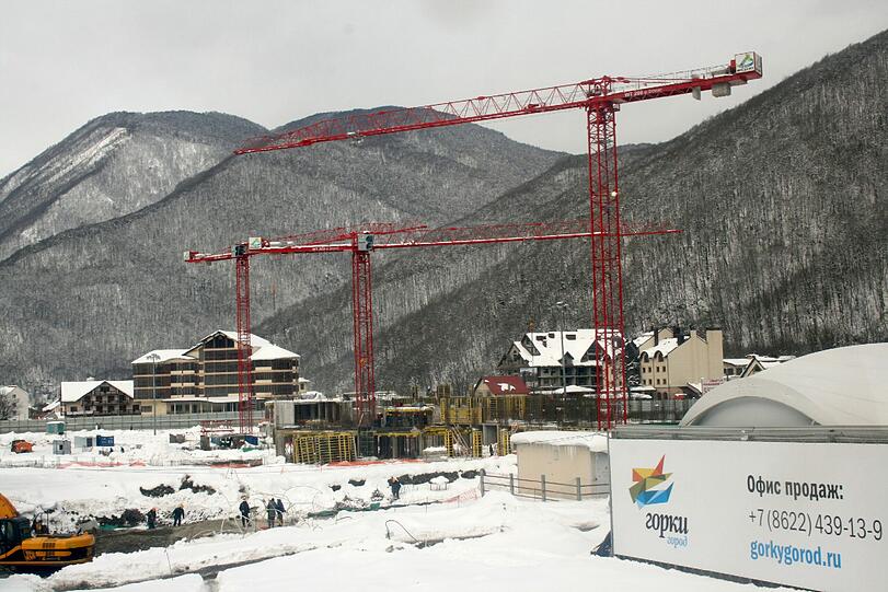 Noch wird in Sotschi fleißig gebaut für die olympischen Winterspiele 2014.
