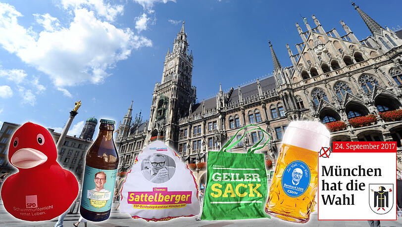 Straßenwahlkampf mit Ente und Bier: Die Münchner Bundestagskandidaten zeigen sich freigiebig. Straßenwahlkampf mit Ente und Bier: Die Münchner Bundestagskandidaten zeigen sich freigiebig.