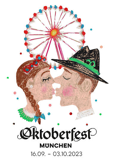 Wie sieht das Oktoberfest-Plakat 2023 aus? 45 Motive stehen zur Auswahl.