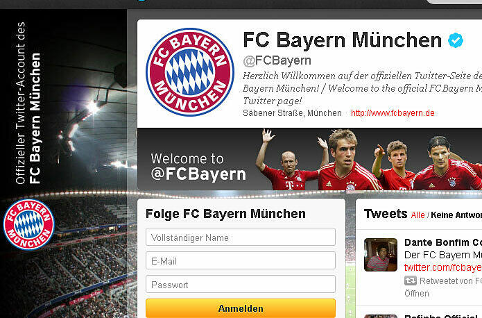 Der neue offizielle Twitter-Account des FC Bayern.