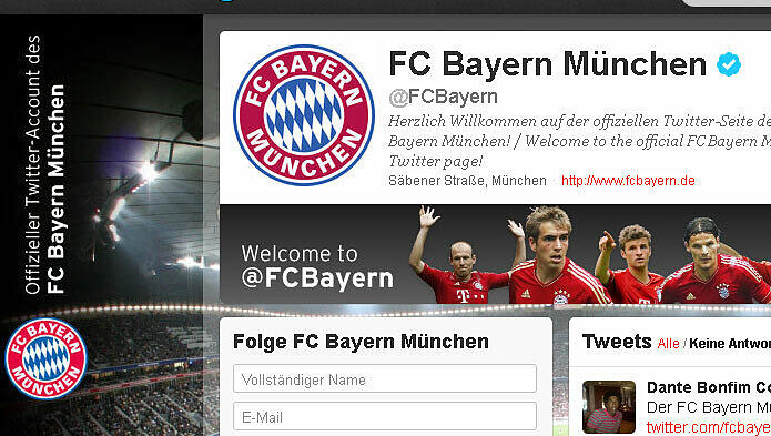 Der neue offizielle Twitter-Account des FC Bayern. Der neue offizielle Twitter-Account des FC Bayern.