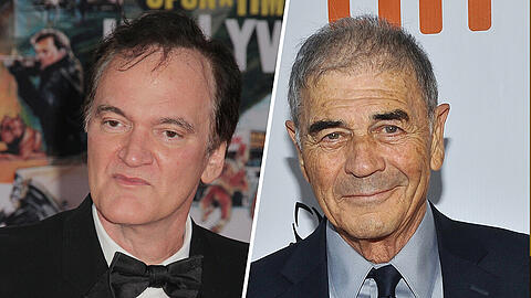 Quentin Tarantino (l.) trauert wie viele andere Stars um Robert Forster (r.)