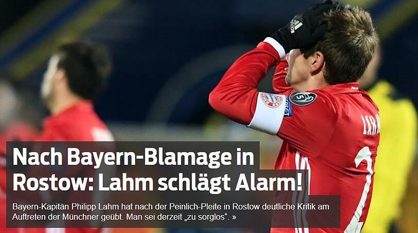 ... die "SportBild" schreibt von einer "Bayern-Blamage".