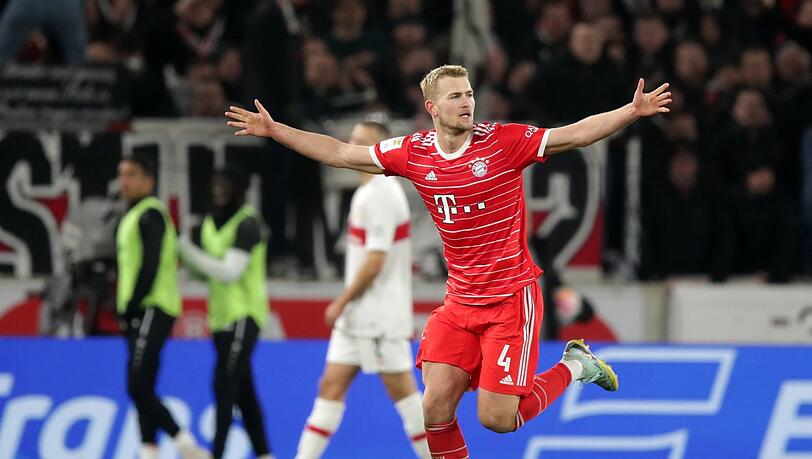 Matthijs de Ligt schoss Bayern in Stuttgart in Führung. Matthijs de Ligt schoss Bayern in Stuttgart in Führung.