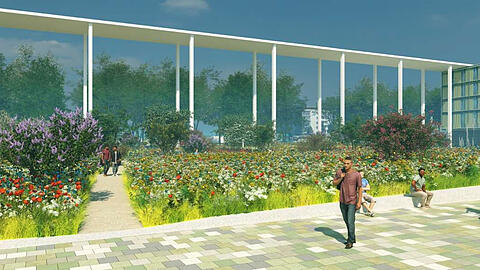 In der Platzmitte soll eine bl&uuml;ten- und artenreiche Wiese angelegt werden.
