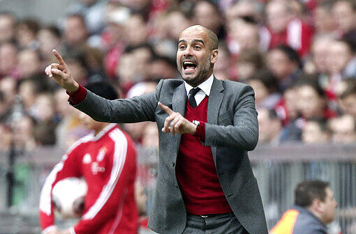Bayern-Trainer Pep Guardiola beim Spiel gegen den SC Freiburg.