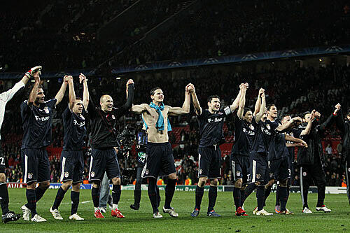 Die Jubel-Bayern: Der Rekordmeister kämpfte sich in Manchester ins Halbfinale der Champions League.