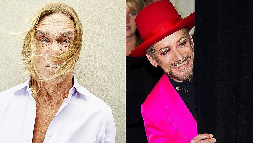 Zwei bunte Vögel aus den 80ern: Iggy Pop und Boy George Zwei bunte Vögel aus den 80ern: Iggy Pop und Boy George