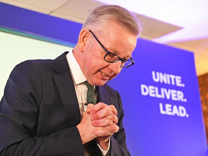 Umweltminister Michael Gove dürfte nach seiner Drogenbeichte eher schlechte Chancen haben.
