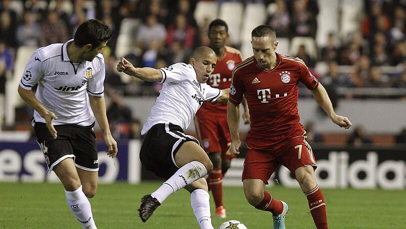 Franck Ribery im Spiel gegen den FC Valencia. Franck Ribery im Spiel gegen den FC Valencia.