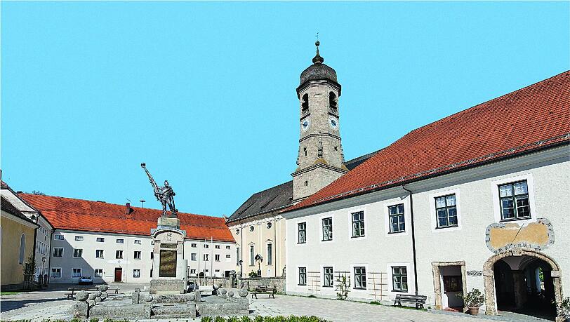 Weyarn mit seiner Klosterkirche. Weyarn mit seiner Klosterkirche.