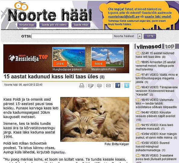 Die Symbol-Katzen auf dem Bild sehen Poldi zwar nicht wirklich ähnlich - aber hier, in Estland, geht's ebenfalls um den Münchner Kater.