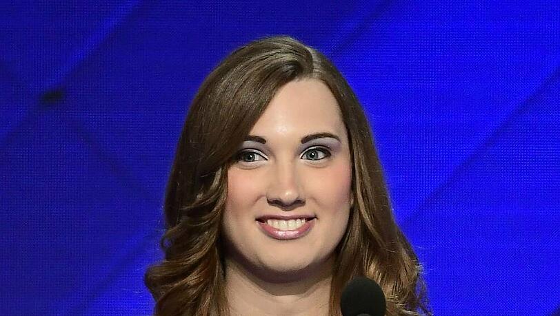 Sarah McBride bei einem Auftritt in Pennsylvania. Sarah McBride bei einem Auftritt in Pennsylvania.