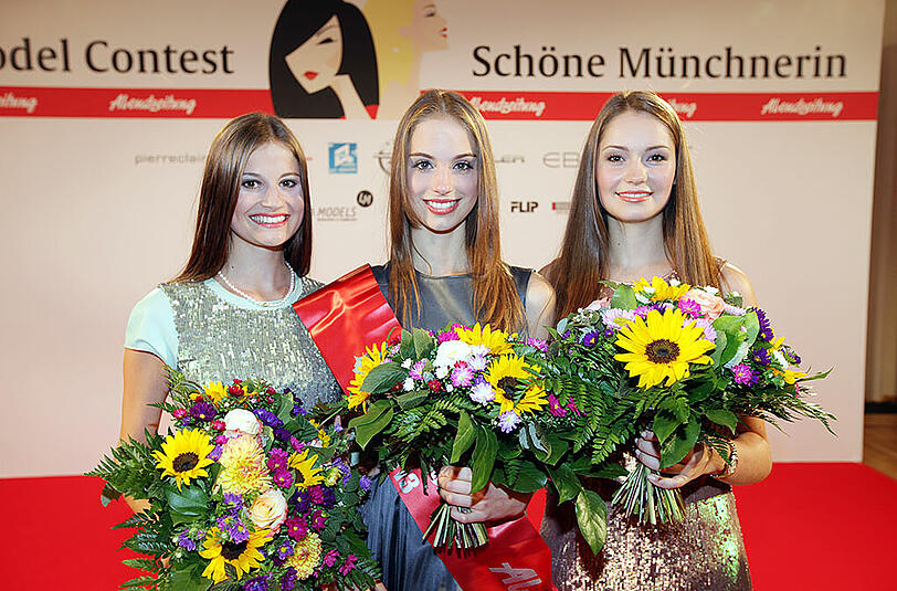 Die drei schönsten Münchnerinnen 2013. In der Mitte: Marie, die strahlende Siegerin von 2013: Seit ihrem Sieg im Finale arbeitet die heute 18 Jährige
als professionelles Model.