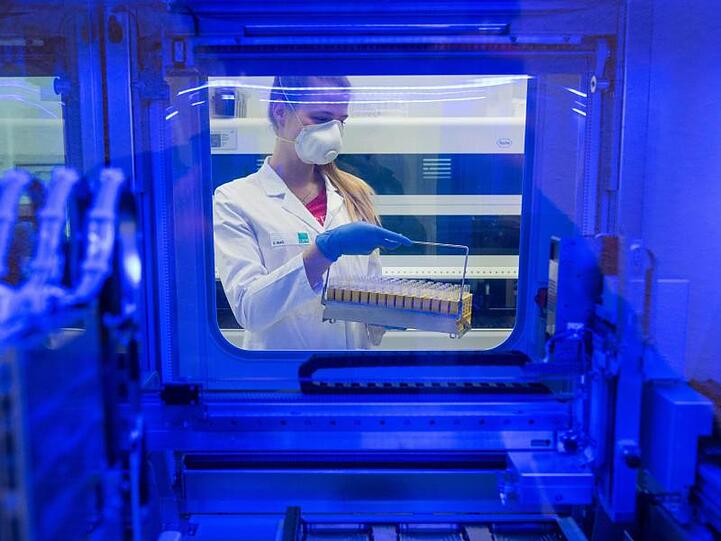 Corona-Tests in einem Labor in Schleswig-Holstein.