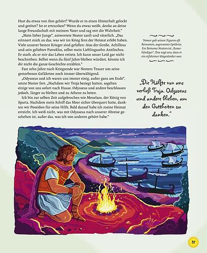 Odysseus am Lagerfeuer.